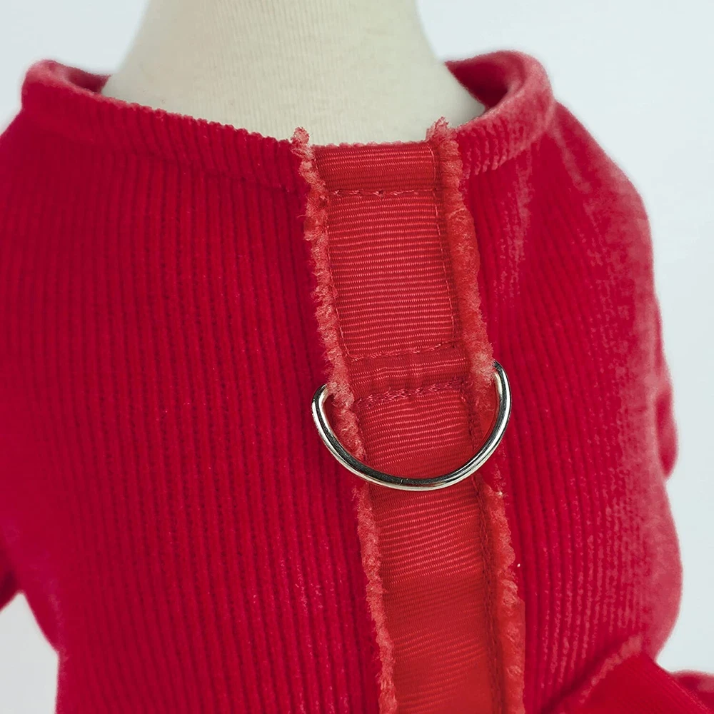 Dog Harness Dress with Leash Set Christmas Dog Clothes for Medium Dogs Girl Red