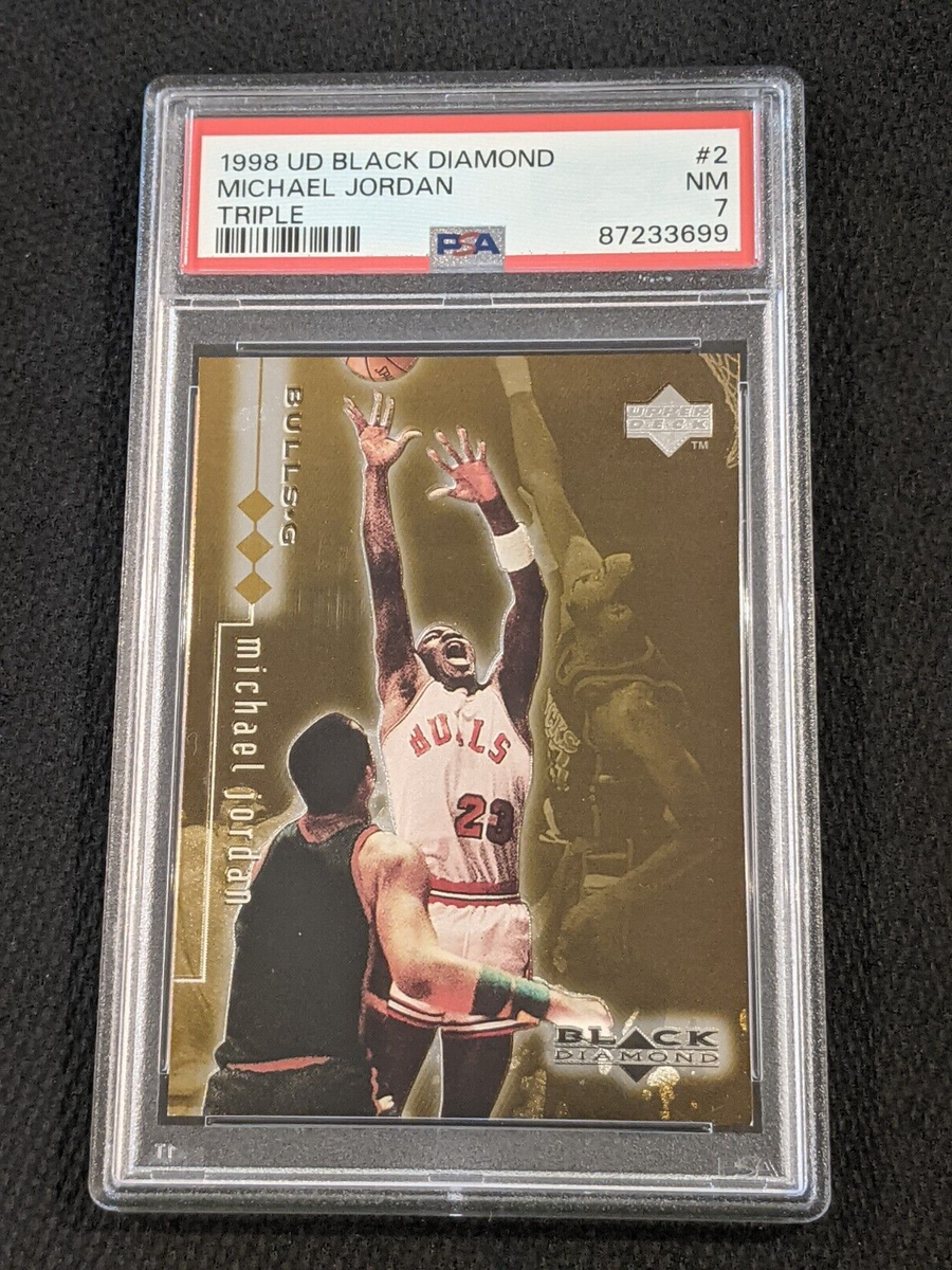 1998 Upper Deck Black Diamond Michael Jordan Triple 664/1500 PSA 7