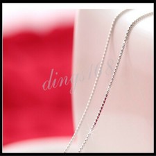 Genuine Sterling Silver 1.4mm wide 16" -32inch Box Chain Necklace with 925 Stamp