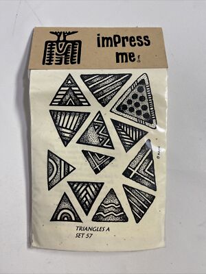 NEW Impress Me Joel and Sherrill Kahn Rubber Stamp Triangles A Set 57