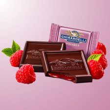 RASPBERRY GHIRARDELLI DARK CHOCOLATE SQUARES Lindt Lindor gift present 