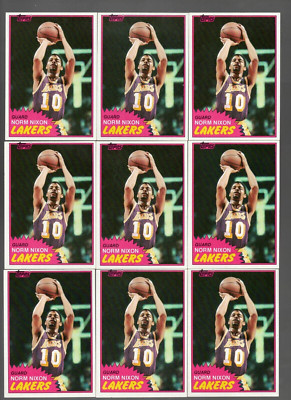 1981 Topps NORM NIXON Los Angeles Lakers Lot of 9 card #22
