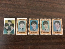 MINT Set Of 5 BEATLES 1964 Hallmark Stamps John Paul George Ringo