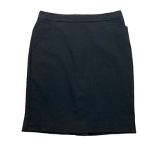 Express Design Studio Stretch Pencil Skirt Button-Down Split Black Womens 2