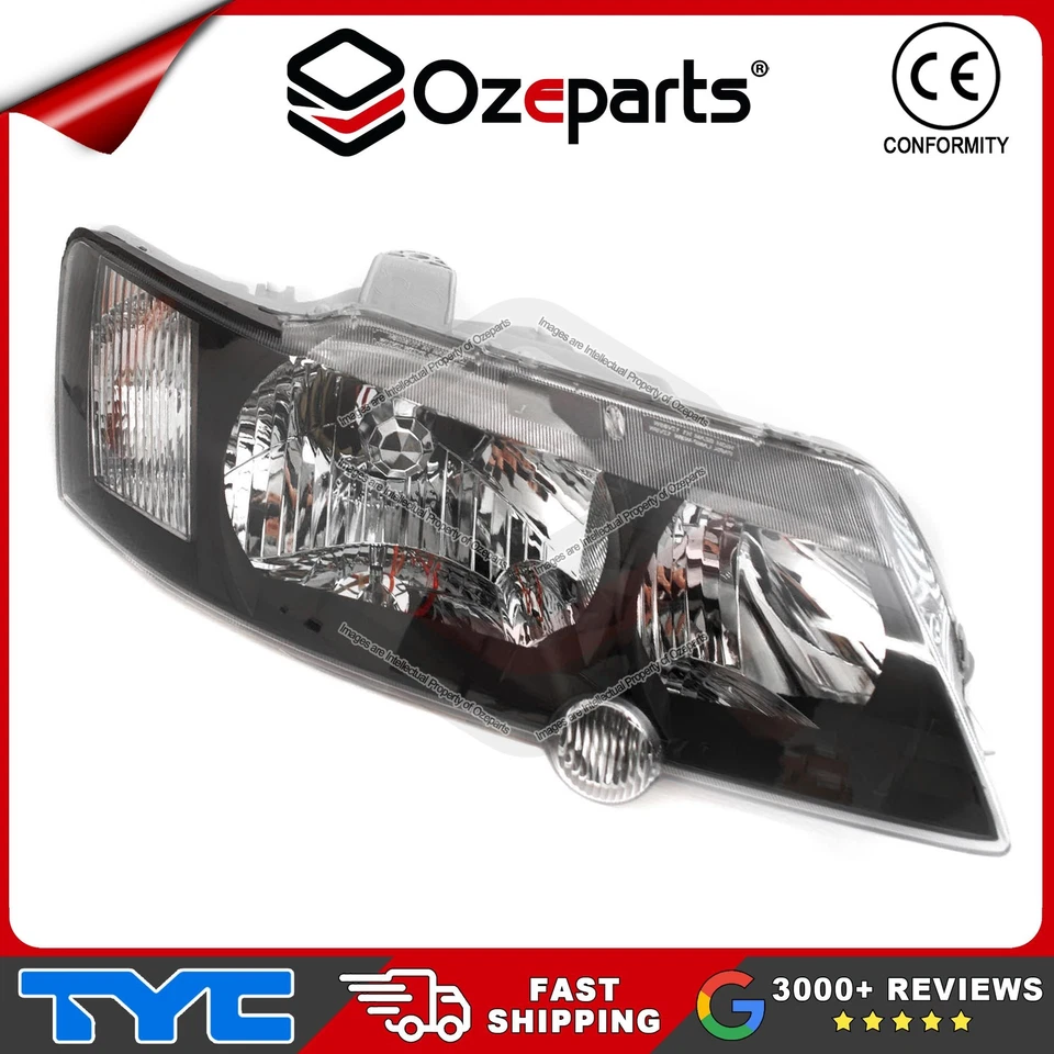 Pair LH+RH Head Light Head Lamp Black Fits Holden VY Commodore SS SV8 2002~2004 - Image 4 of 4