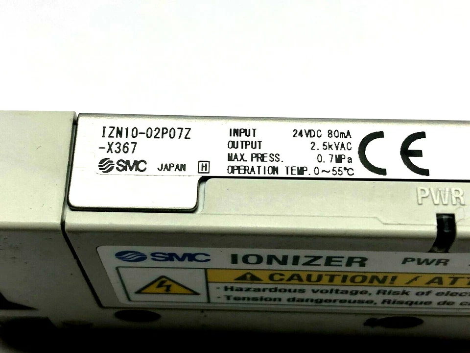 Bico ionizador SMC IZN10-02P07Z-X367 tipo 24VDC 80mA 2.5kVAC 0.7MPa - Imagem 3 de 3