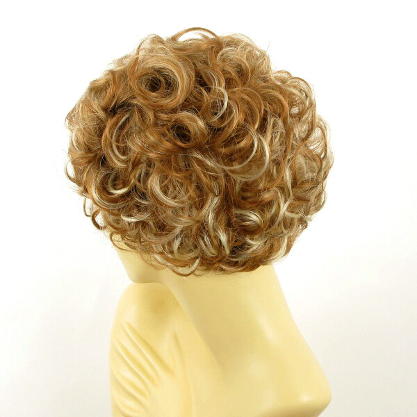 Perruque courte bouclée blond cuivré méché blond clair Mathilde F27613 - 4