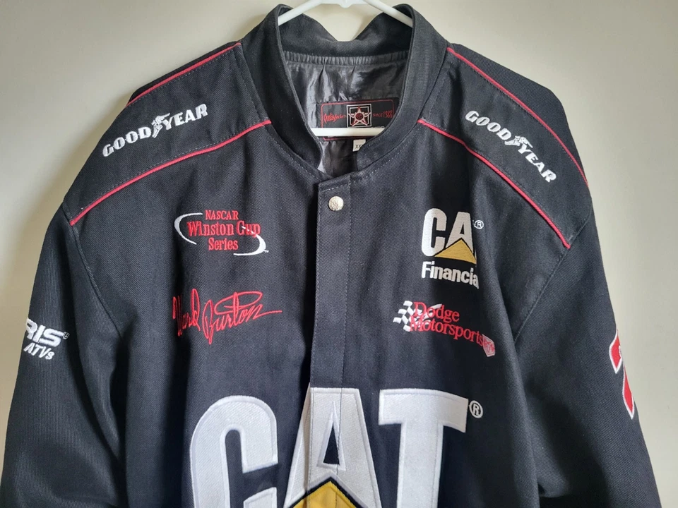 Chaqueta de diseño JH para hombre XXL amarilla CAT Ward Burton Racing Dodge Goodyear Nascar Foto 2 de 4