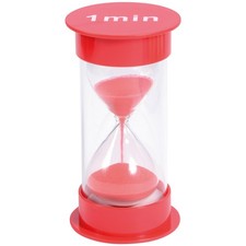 Eduplay 120439 hourglass 1 min, � 6.5 x 12 cm high, red (1 piece)