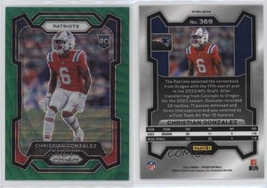 2023 Panini Prizm Rookies Green Wave Prizm Christian Gonzalez #369 Rookie RC