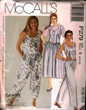 P279 McCalls SEWING Pattern Misses 1990s Jumpsuit Jumper UNCUT Summer 8 - 12 OOP