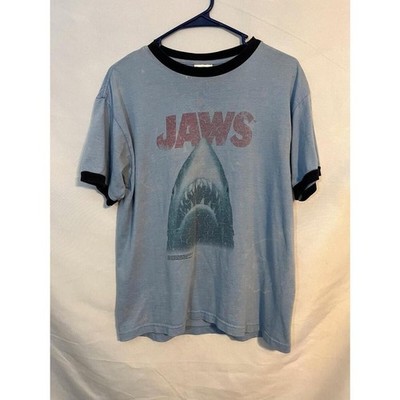 Vintage Jaws Movie Graphic Ringer T-Shirt Universal Studios Thunder Creek Medium