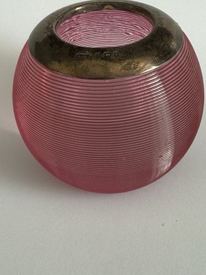 Feines viktorianisches Cranberry-Glas & silbermontiertes geripptes Streichholz Streichholz Birm 1900