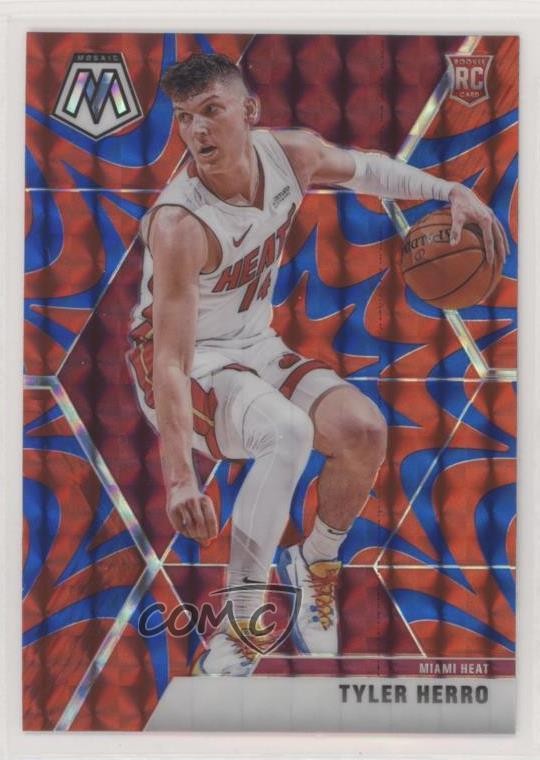 2019 Panini Mosaic Rookies Reactive Blue Prizm Tyler Herro #223 Rookie RC 02ez