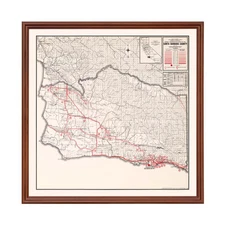 Old Map of Santa Barbara County, CA 1935 - Vintage Californi