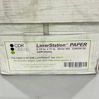CDK GLOBAL LASERSTATION PAPER - 8.5X11'' 20# 5000 SHEETS 28132 OC1 - WHITE