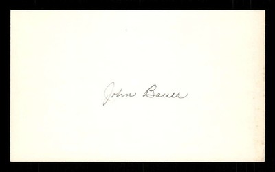 3x5 Index Card minor leaguer  John Bauer signed autograph Tidewater Tides, Mets 