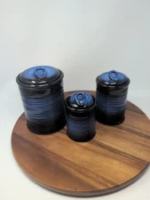 Food Storage Jar Sets Of 3: Ceramic Container with Air Tight Lid 