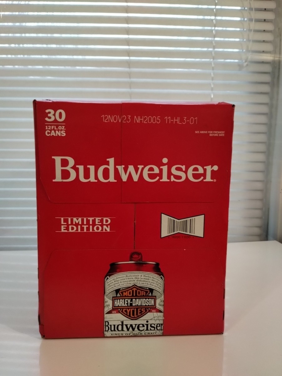 Budweiser Beer Harley Davidson Beer Can Bud Limited Edition 30cans