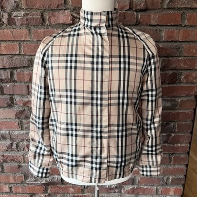 BURBERRY LONDON Nova Check Harrington Jacket Women Small Beige Archive Y2K
