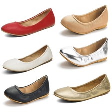 Women Slip On Ballerina Ballet Flats Round Toe Classic Casual Walking Flat Shoes