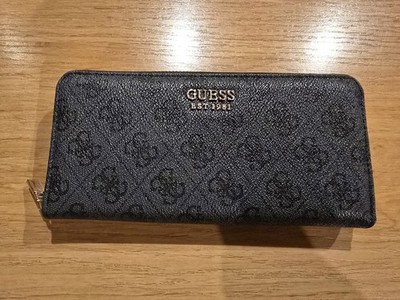 GUESS Portemonnaie 'BRENTON SLG LRG ZIP AROUND' in Grau, Anthrazit
