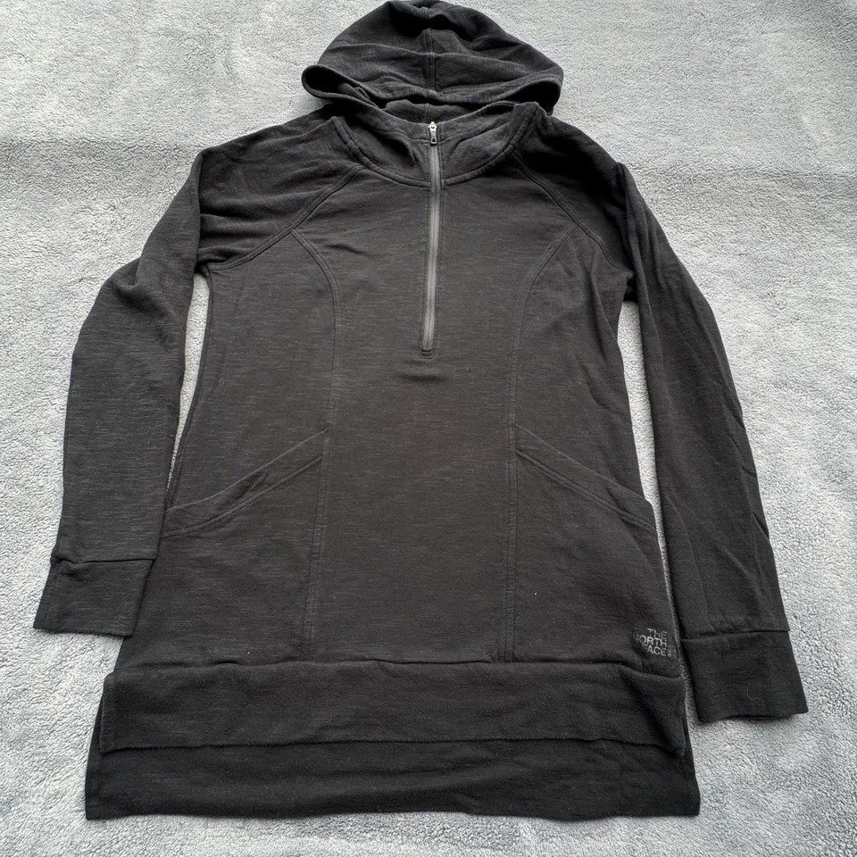 Sudadera con Capucha North Face Pullover Mujer Mediana Negra Túnica Longline Bolsillo F18 A3LND Foto 2 de 4