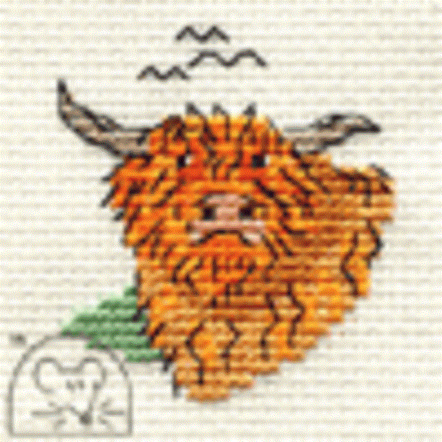 Mouseloft Stitchlets 'Highland Cow' Cross Stitch Kit