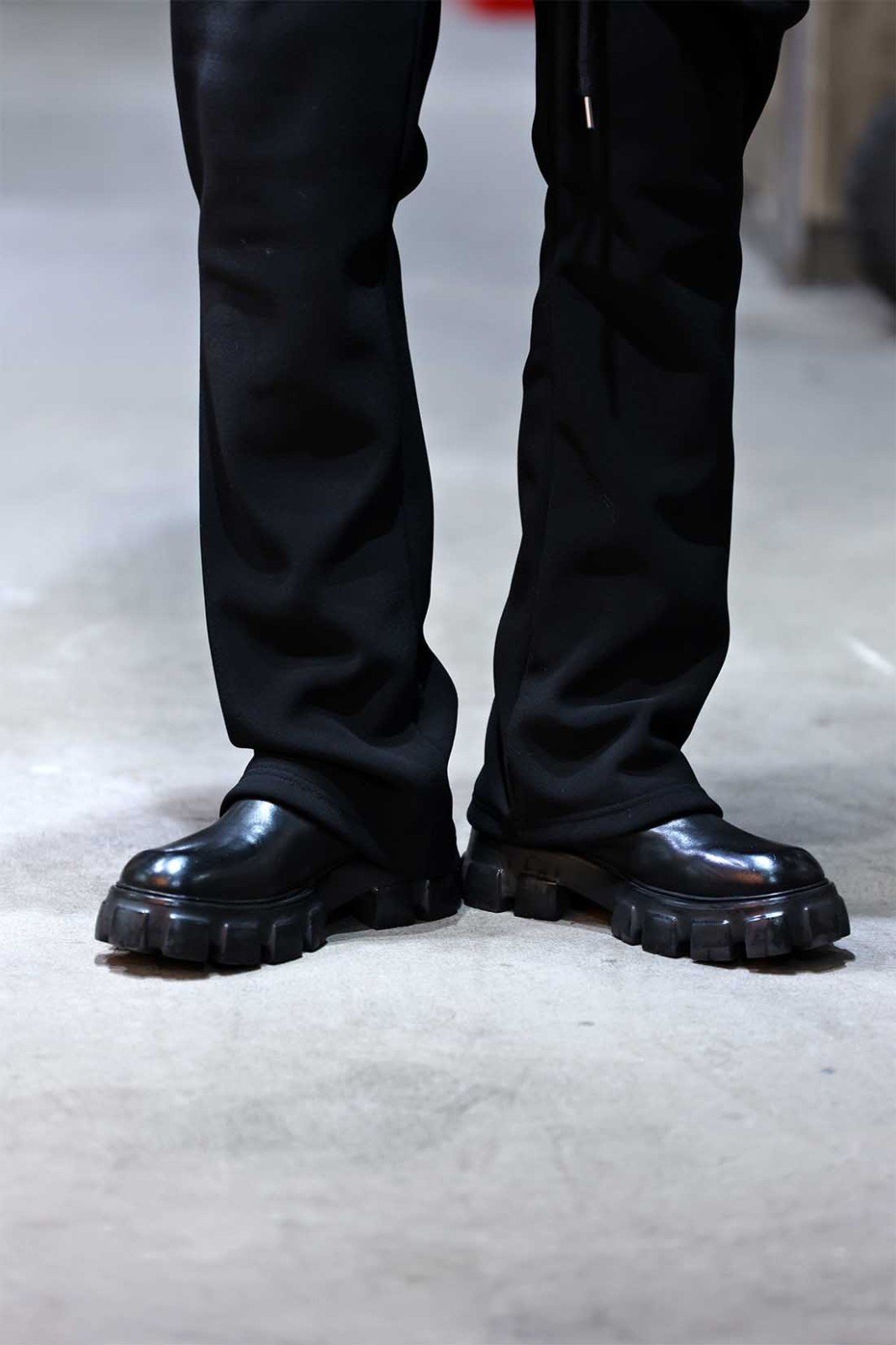 SAOLA Stivali Chelsea uomo neri in pelle di mucca suola grossa vera pelle sneakers stringate