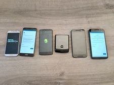 Android Smart Phones Mix Brand Samsung, LG, Google, Motorola For Parts Lot of 5