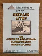 1987 'Private Lives' by Noel Coward theatre poster - Dublin