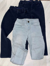 Size 6 Girls Long Pants Navy Blue Light Blue Jean, Bundle of 3