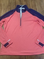 Zero Restriction 1/4 Zip Golf Pullover Mens Large Peach Performance Z425 L1016
