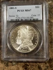 1881 S Morgan Silver Dollar PCGS MS 67 Beautiful!!