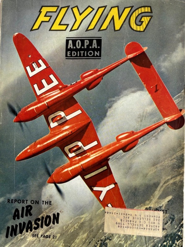 FLYING Magazine, August 1944, Military & Civil Aviation, WW II, AOPA Edition
