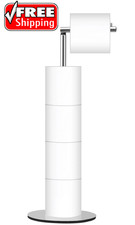 Toilet Paper Holder Stand, Free Standing Toilet Paper Roll Holder with Reserv...