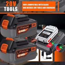 8.0Ah 20V Lithium-Ion Battery /Charger for Black  Decker 20 Volt LBX20 LBXR20