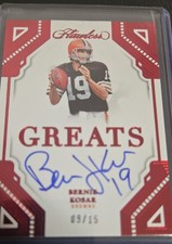 2023 Panini Flawless - Greats Bernie Kosar #G-BKO Ruby 09/15 (AU) BROWNS 