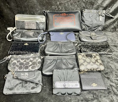 Coach Lot Of 15 Wallets Wristlets Canvas Leather Vintage Current Signature Solid