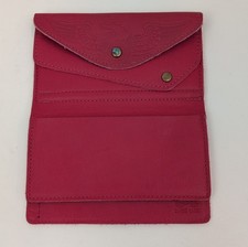 Vintage Wells Fargo Red Leather Checkbook Wallet Organizer Eagle Snap Bifold