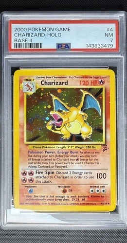 2000 POKEMON GAME BASE II #4 CHARIZARD-HOLO PSA 7