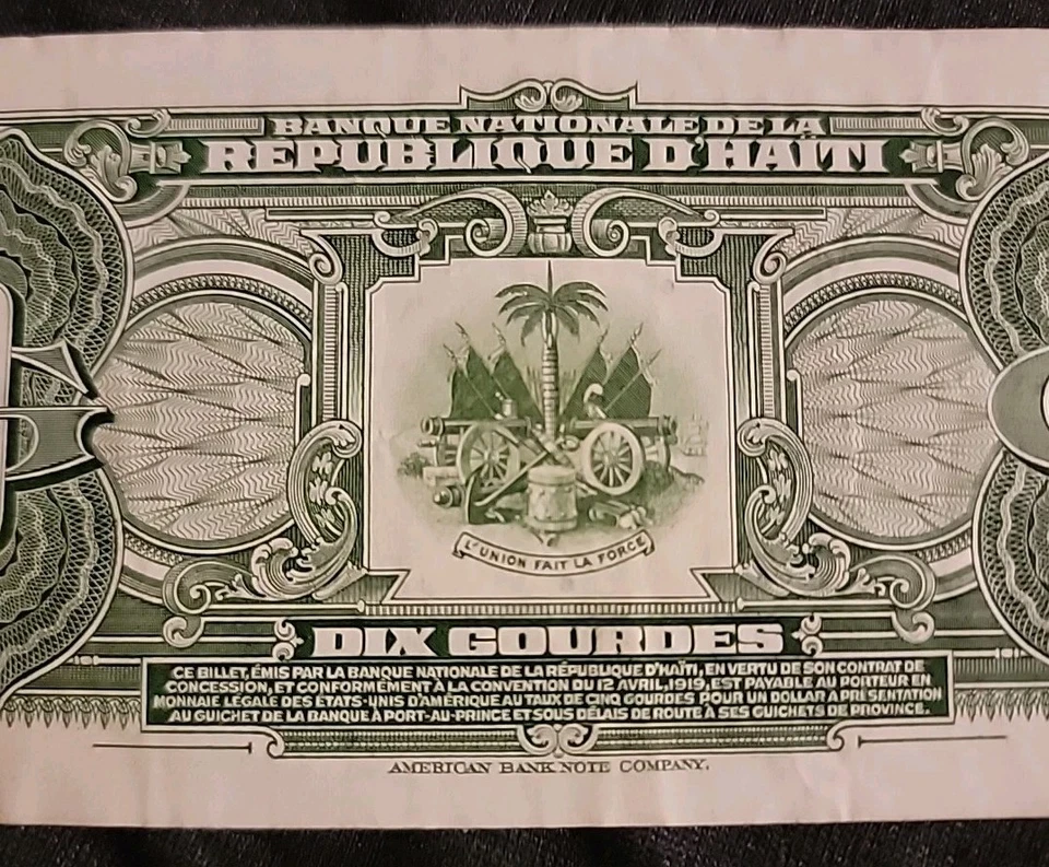1971 $10 Haiti número de série baixo - Imagem 4 de 4