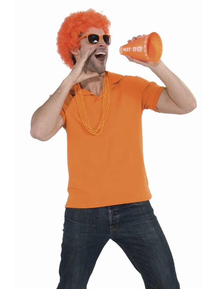 Conjunto de accesorios de disfraz de animadora pompón y megáfono (naranja) Foto 2 de 2