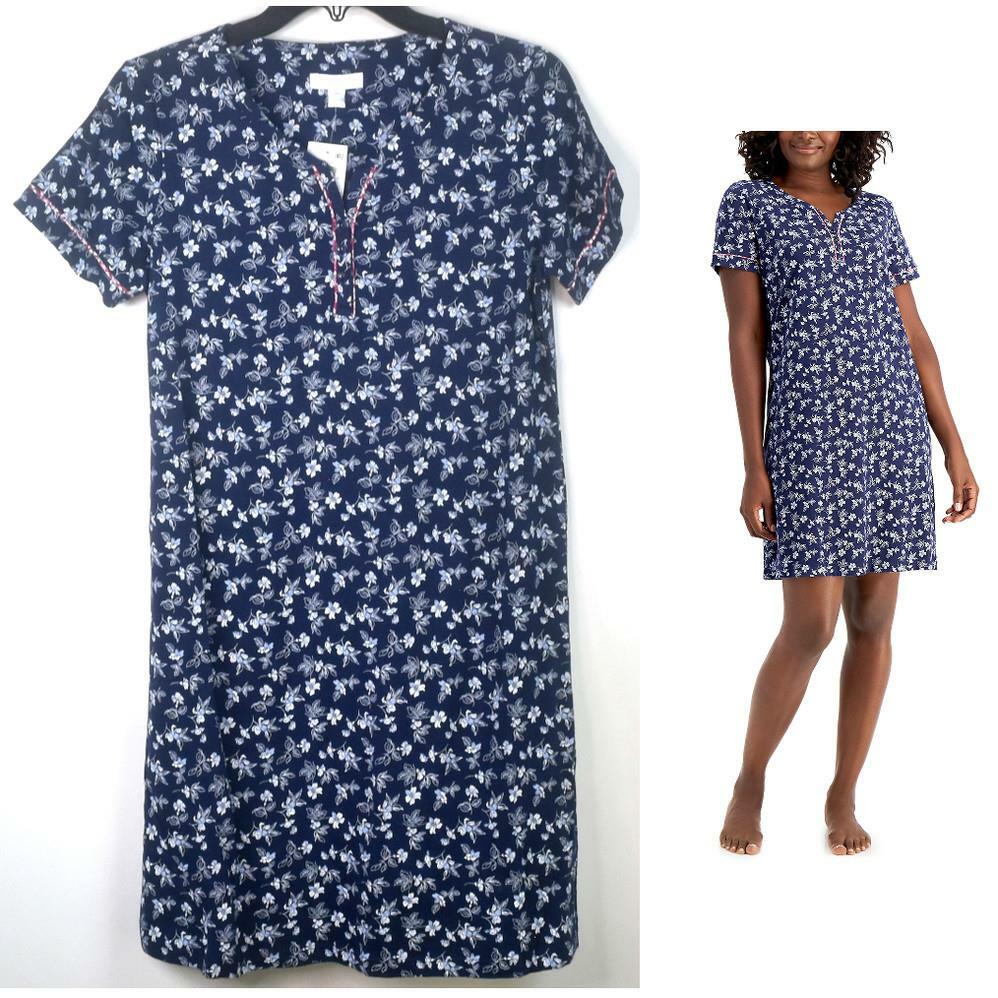 Charter Club Printed Cotton Sleepshirt Nightgown Fluttered Flora