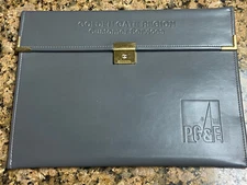 Vintage PG&E Golden Gate Region SF Bay Area CA Gray Vinyl Locking Notepad Case