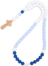 Baptism Silicone Rosary God Bless Kids First Baby Shower Party Supply Boy 1St