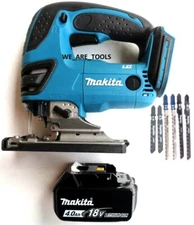 New Makita XVJ03Z 18V Cordless Jigsaw, (1) BL1840B Battery, 6 Blades LXT 18 Volt