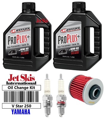 Yamaha V Star 250 XV250 Synthetic Oil Change Kit Oil Filter & 2 NGK Spark Plugs