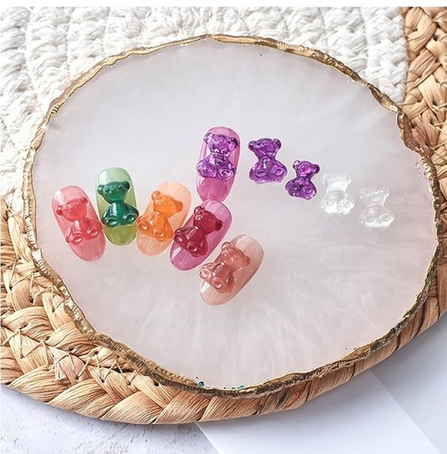 5PCS Resin Nail Art Palettes, Painting Mixed Color Palette Gold Edge, Coasters - Picture 8 of 14