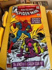 SPIDER-MAN Marvel Beach Towel, Vintage Style with Green Goblin, Unique & Rare!